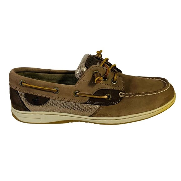 Sperry Top Sider Shoe Sz 9 Ivyfish Metallic Boat Oxford Leather Preppy Everyday - Picture 1 of 14